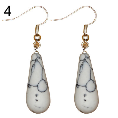 

Vintage Water Drop Shape Stone Dangle Women Hook Earrings Party Jewelry Gift