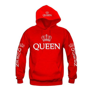 

Women Pullovers King Queen Printed Hoodies Men Sweatshirt Lovers Couples Hooded Hoodies Sweatshirt
