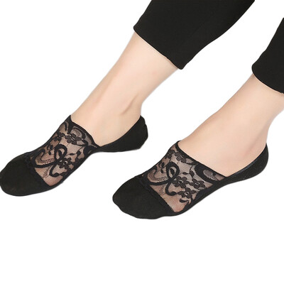 

Ladies Sheer Lace Cotton Pop Invisible Thin Anti-skid Socks