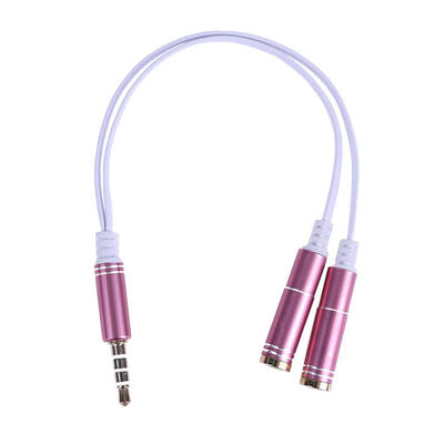 

35mm Stereo Audio Male to 2 Female Headphone Mic Y Splitter Cable Adapter
