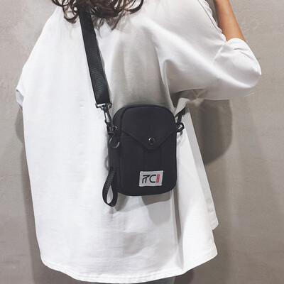 

Canvas small bag handbags new 2019 personality casual small square bag simple cute girl shoulder Messenger bag tide