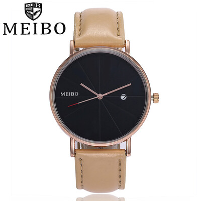 

MEIBO Ladies Wriatwatches Leather Band Womens Watch Minimalist Clock Rose Gold Dail Hour Reloj Mujer Dropshipping 533