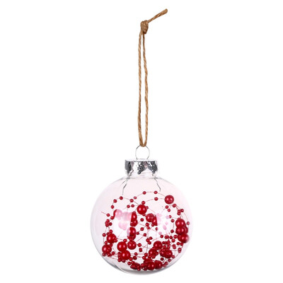 

Christmas Tree Gift Hanging Decoration Transparent Ball Decoration With Berry Feather Pearl Plush Dot For Festival Decoration