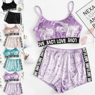 

Women Lingerie Velvet Pyjamas Camisole Set Sleepwear Pajamas Set Babydoll