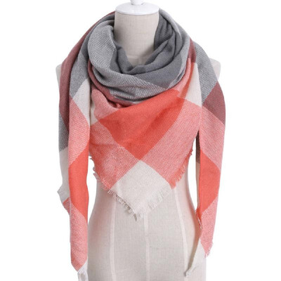 

Women Fashion Triangular Large Winter Soft Scarf Warm Cozy Blanket Stylish Oversized Plaid Shawl Cape