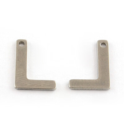 

304 Stainless Steel Letter Charms LetterL 11x8x05mm Hole 1mm