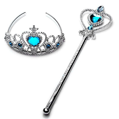 

2 Piece Kids Frozen Princess Inspired Accessories Girls Crown Hair Hoop Magical Wand Set