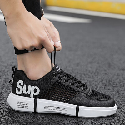 

Summer air permeable mesh hollow sport mesh mens shoes leisure trend thin single net small white tide shoes