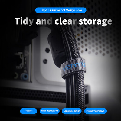 

VENTION Cable Organizer Computer Wire Manager with Fastener Cable Winder with Nylon Hook&Loop Fasteners Power Cable Bind 5m16