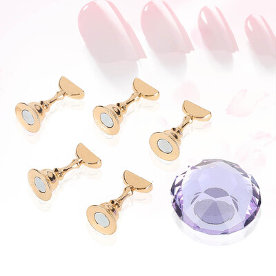

Greensen 3Colors Magnetic Nail Tip Oval Crystal Practice Stand Base Alloy Holder Nail Art Display Stand