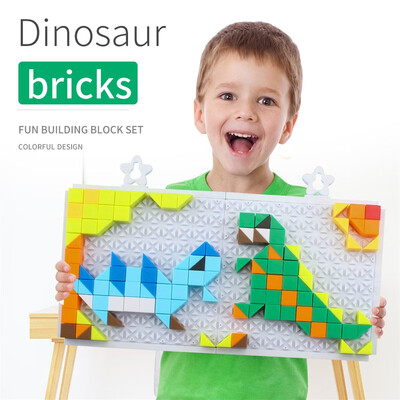 

Gotoamei 222pcs Plastic Dinosaur Puzzle Fun DIY Building Block Set Multi-color Kids Toys
