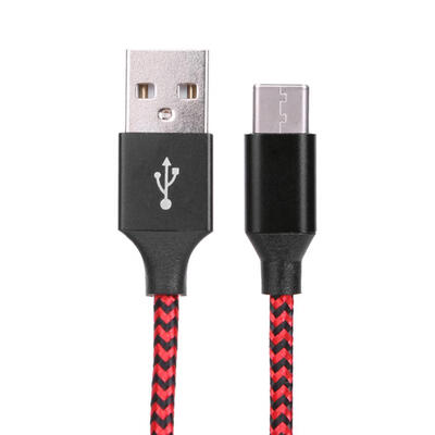 

1m 2m 3m USB Type C Cable Nylon Braided Fast Charging Data Sync Cable Red