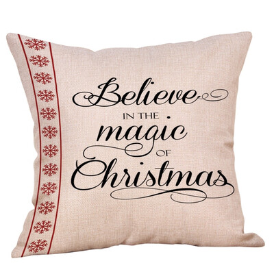 

Siaonvr Merry Christmas Pillow Cases Cotton Linen Sofa Cushion Cover Home Decor