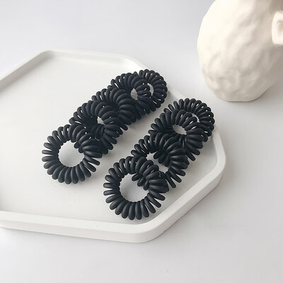 

Nika NIKA high elastic does not hurt hair telephone line hair ring hair rope Korean version of the matte scalp leather black 12