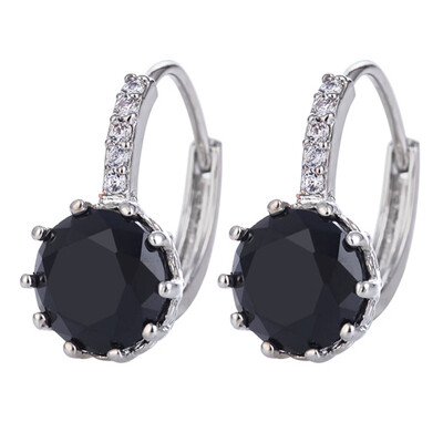 

Fashion Charm Geometry Flower Stud Earrings for Women Girl Korean Style Round Cubic Zircon Earring Jewelry Gift