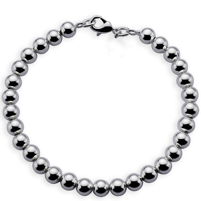 

Fashion Simple Silver Plated 6 mm Hollow Beads Bracelet Unisex Pair Bracelet Jewellery