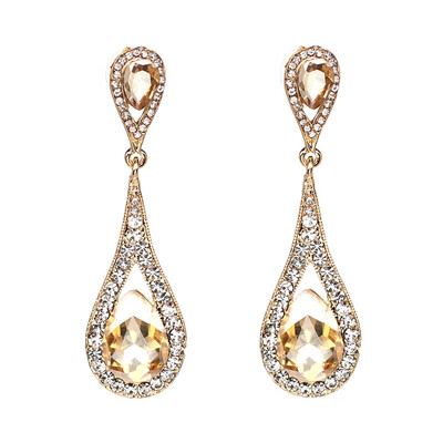 

AOTEMAN 2019 New Vintage Statement Drop Dangle Earrings Crystal Gem Big Earrings Bohemian Long Earrings Oorbellen