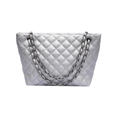 

Women Chain Shoulder Bag PU Leather Handbag Plaid Print Sling Satchel Bags