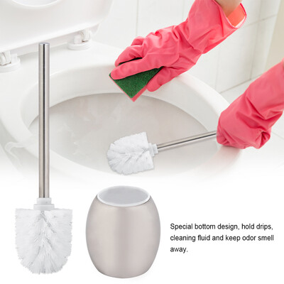 

Greensen Stainless Steel Round Toilet Brush&Holder Free Standing Bathroom Cleaning Tool Set