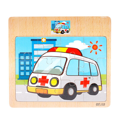 

Tailored Wooden Jigsaw Puzzle toy Children Cartoon Animal Traffic Learning Puzzle Toys
