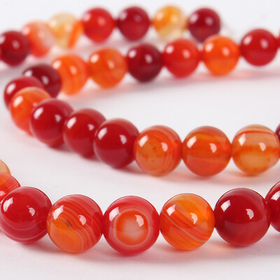

Natural Gemstone Agate Round Bead Strands Dyed OrangeRed 8mm Hole 1mm about 49pcsstrand 1496"