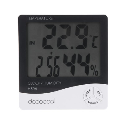 

HTC-1 LCD Digital Temperature Humidity Meter Hygrometer Alarm Clock Time with Bracket