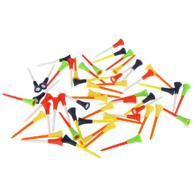 

50pcs 83mm Multi Color Plastic Golf Tees Rubber Cushion Top Golf Equipment