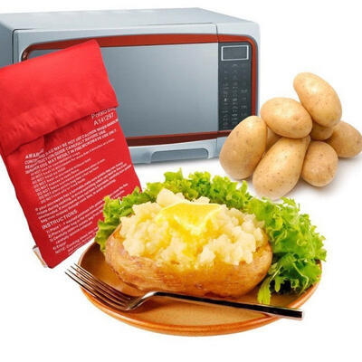 

Potato Express Microwave Baked Potato Cooking Cooker Washable Bag Useful Bag Red
