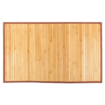 

Natural Bamboo Floor Mat 21 x 34 Skid Resistant For Bathrooms Kitchens Sauna