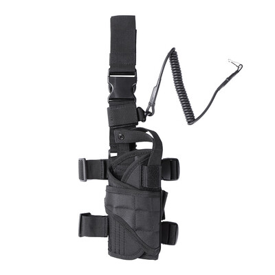 

Outdoor Hunting Shooting Gear Holster Thigh Leg Gear Holster Pouch Wrap-around with Coil Lanyard