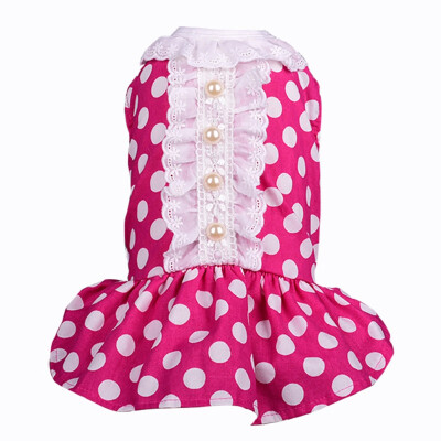 

Dresses For Cats Cute Suit Thin Small Dogs Wave Pearl Clothes