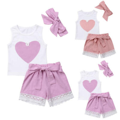 

Fashion Infant Newborn Baby Girls T-shirt Tops Pants Clothes 3Pcs Outfit Set