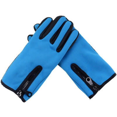 

Waterproof Women Men Screen Touch Zipper Glove Unisex Fleece Cycling Gloves