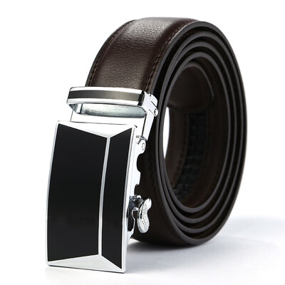 

New 2019 Automatic Buckle Metal brown belt Male Top sale Genuine Leather Belts Men Luxury Famous Brand balck Belt Men