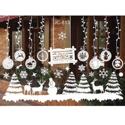 

〖Follure〗Christmas Living Room Xmas Santa Claus Snowman Elk Wall Stickers Window Decor A