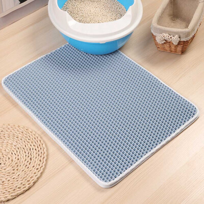 

Cat Litter Tray Mat Large Eva Two Layers Kitten Scatter Control Floor Pretty New