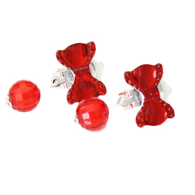 

8 Pairs Clip-on Earrings Heart-Shaped Girls Play Earrings&8 Pairs Earring Pad for Play Princess