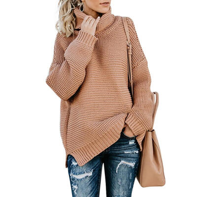 

Women Pullovers Turtleneck Sweater Winter Knitted Warm Casual Tops Coat