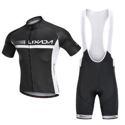 

Lixada Summer Cycling Jersey Set Short Sleeve Bicycle Shirt&Padded Bib Shorts Breathable MTB Bike Riding Biking Cycling Suit