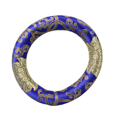 

Himalayan Singing Bowl Cushion Ring Shape Silk Cushion Antique Sound Bowls Accessory Blue