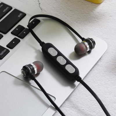 

New Metal Magnetic Wireless Sports Bluetooth Headset Stereo Subwoofer In-Ear Bluetooth Card Headset