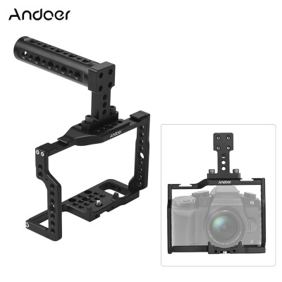 

Andoer G85 Aluminum Alloy Camera Cage Top Handle Kit with Many 14"&38" Mounting Holes 2 Cold Shoe Socket for Panasonic G85