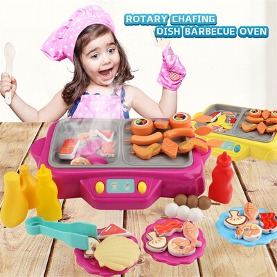 

Tailored 45Pcs Children Simulation Rotating Hot Pot Grill With Fog Sound Light Kids Toys