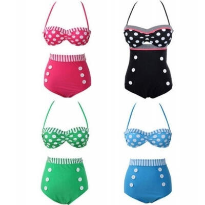 

USPS Fashion RETRO Pinup Vintage High Waist Bikini Swimsuit Swimwear