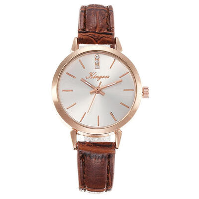 

Luxury Womens Watches Leather Strap With Rhinestone Business Ladies Quartz Wristwatch Rose Gold Disc Clock Reloj Mujer