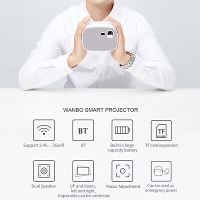 

WANBO S5 Mini DLP Projector Portable Video Projector Home Theater Dual Band WiFi Android 50 Dual 5W Speaker Full HD Projector