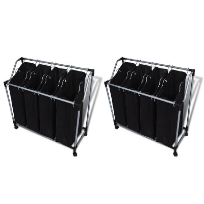 

Laundry Sorters with Bags 2 pcs Black&Gray