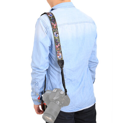 

Retro Style Double Cotton Yard Colorful Pattern Shoulder Neck Strap Camera Strap Bags Wristband for Canon SLR DSLR Cameras PU6009