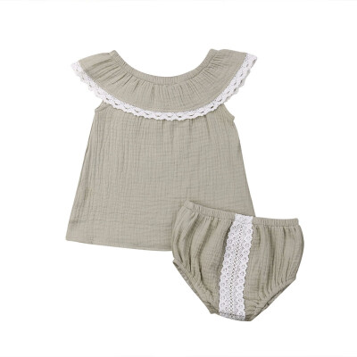 

2 PCS Newborn Infant Baby Girl Top Shirt Shorts Pants Clothes Outfits Sets 0-24M