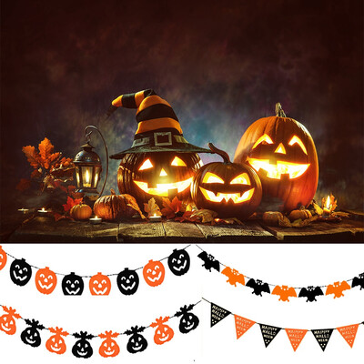 

Halloween Fabric String Banner Hanging Bunting Flag Decoration Party Ornaments Hanging Banner